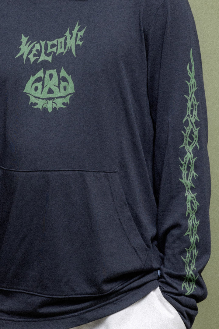 686 Men's Everywhere drirelease® Long Sleeve Hooded Tech Tee — WELCOME BLACK (vista 2)