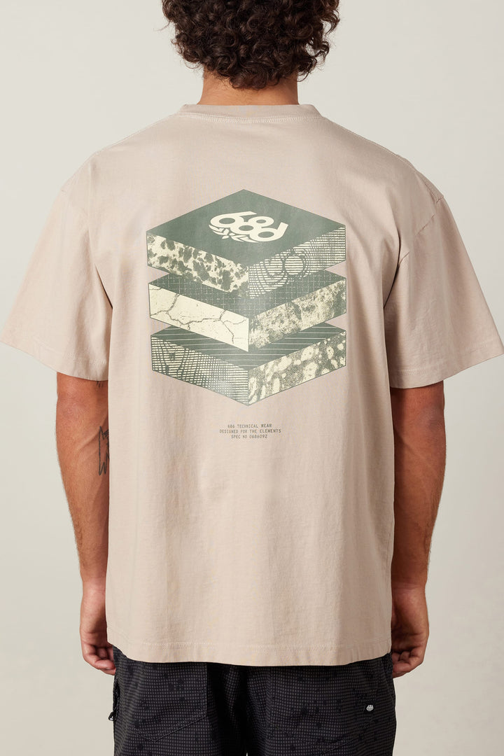 686 Elements Relaxed S/S Tee — TAN (vista 2)