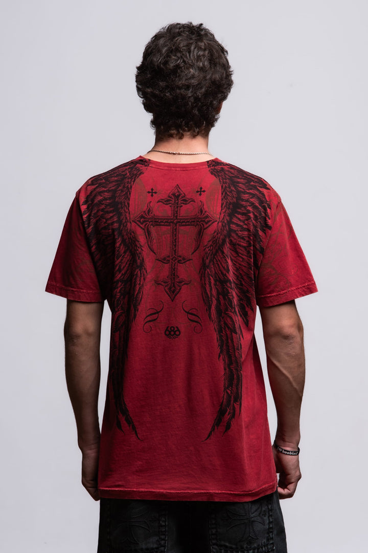 686 Affliction Death Eyes SS Tee — DIRTY RED LAVA WASH (vista 2)