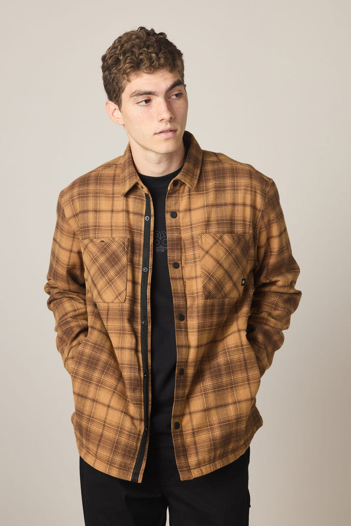 686 Men's Heat Grid Flannel — CARAMEL