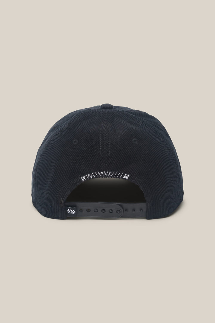 686 Mid-Pro Ghost Cord Unstructured 5 Panel Hat — BLACK (vista 2)