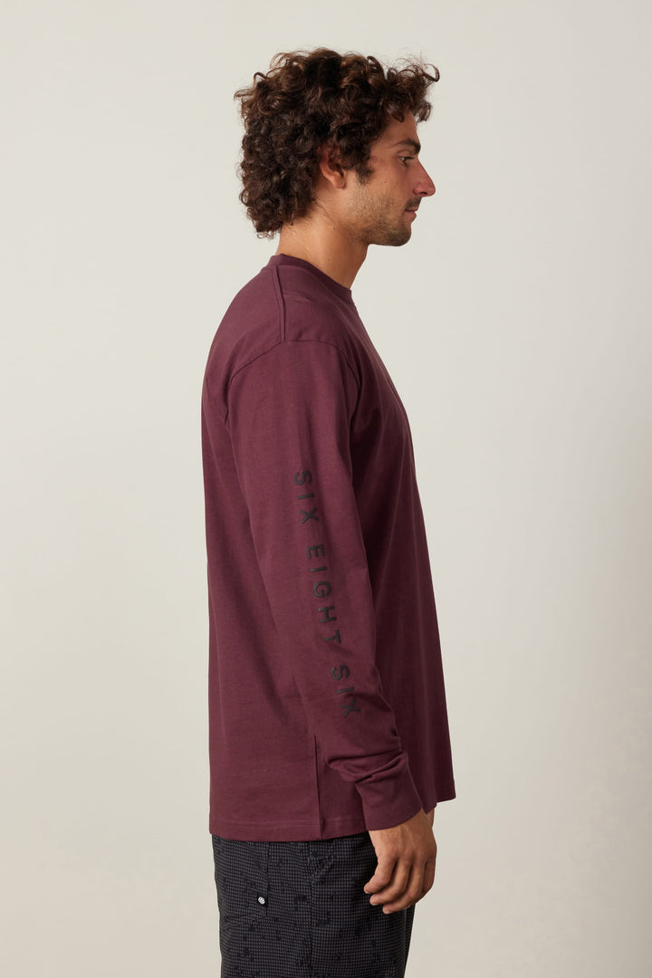 686 High Def Authentic L/S Tee — WINE (vista 2)