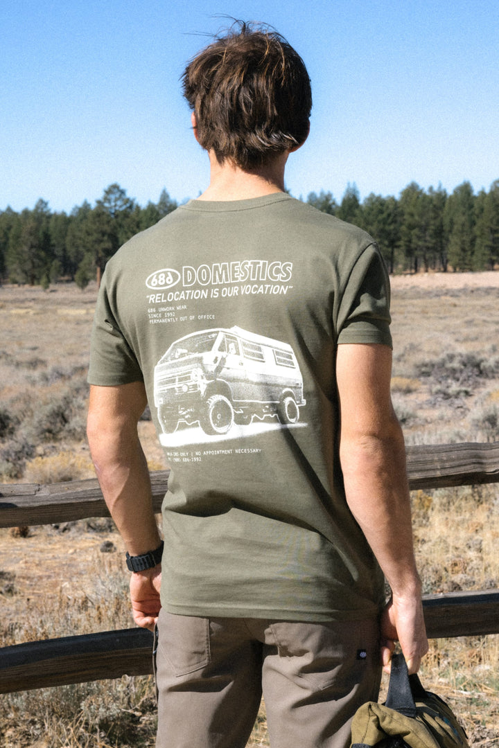 686 Men's Domestics Authentic SS Tee — MILITARY GREEN (vista 2)