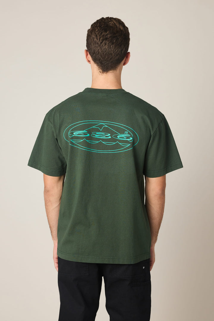 686 Men's Jib Relaxed SS Tee — FOREST GREEN (vista 2)