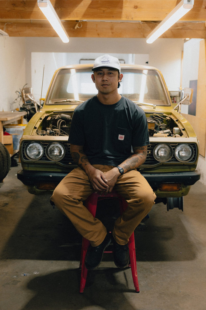 686 Men's Unwork Authentic SS Pocket Tee — WASHED BLACK (vista 2)