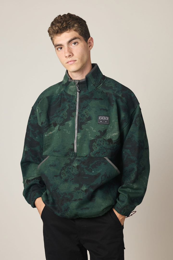 686 Men's Burnout Anorak — MOSS GREEN HEMISPHERE