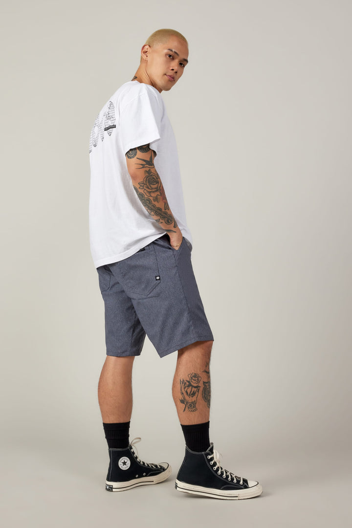 686 Men's Everywhere Hybrid Short - Relaxed Fit — INK HEATHER (vista 2)
