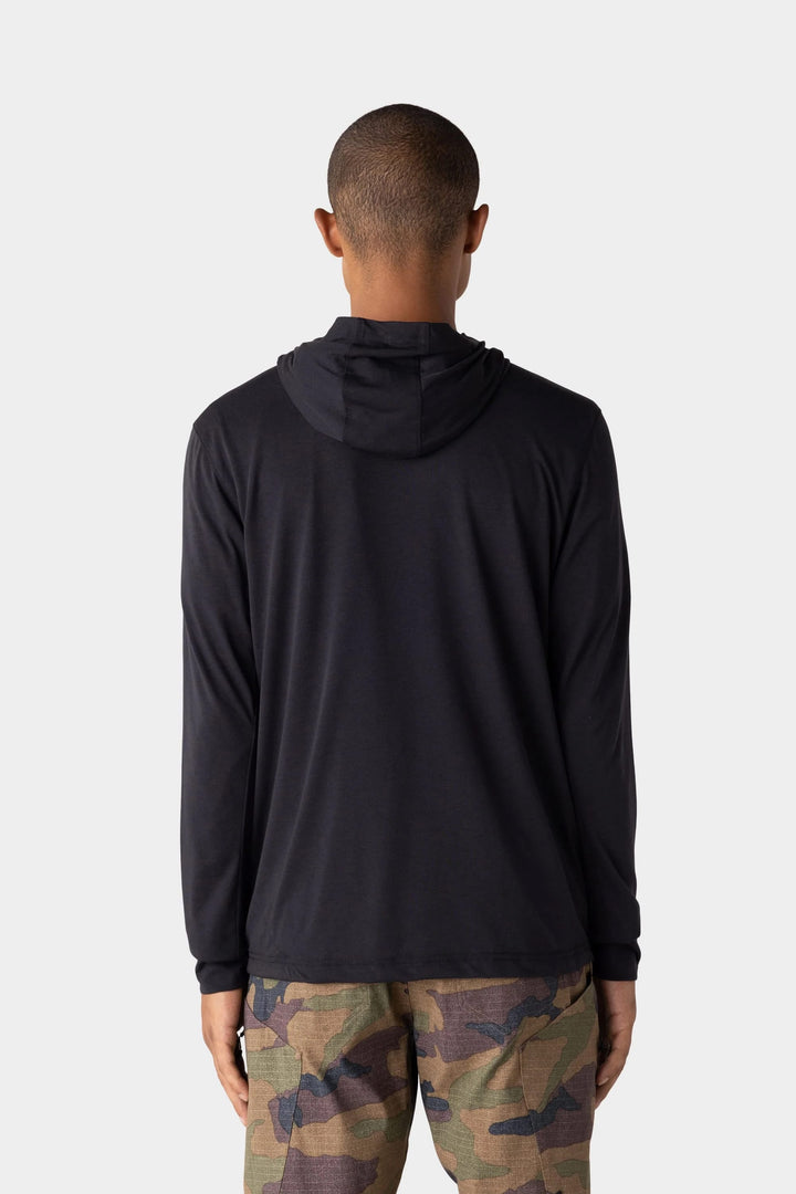 686 Men's Everywhere drirelease® Long Sleeve Hooded Tech Tee — BLACK (vista 2)
