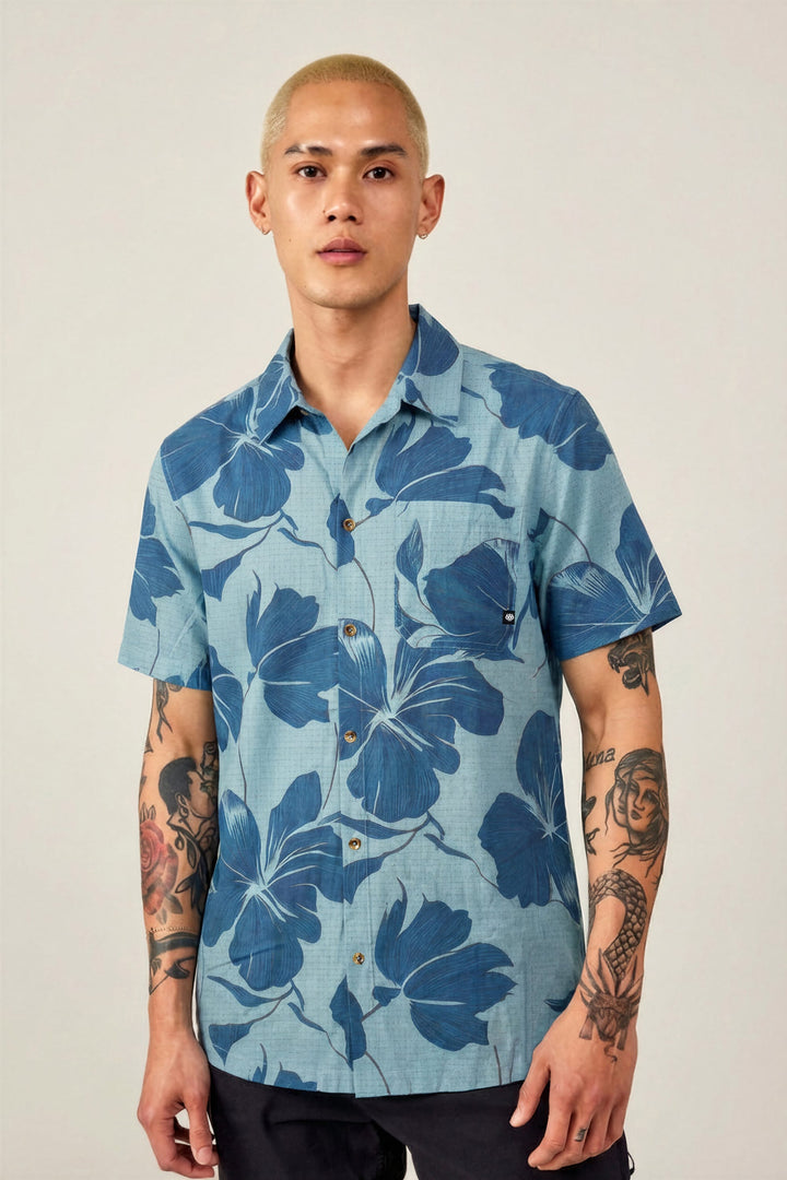 686 Men's Nomad Perforated Button Down Shirt — OXFORD FLORAL