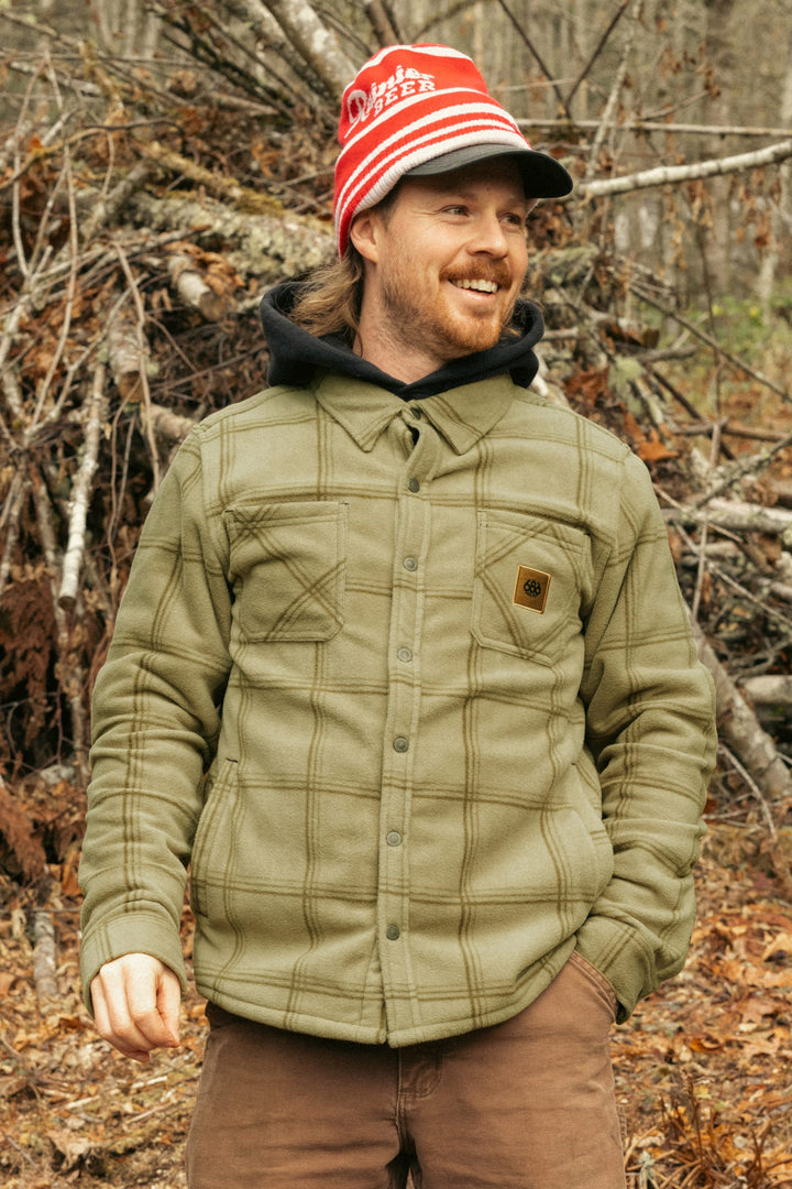 686 Men's Sierra Fleece Flannel — SAGE BLACK PLAID