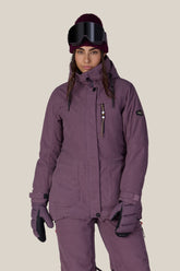 686 Women's Spirit Insulated Jacket - BLACK PLUM GRID CORDUROY