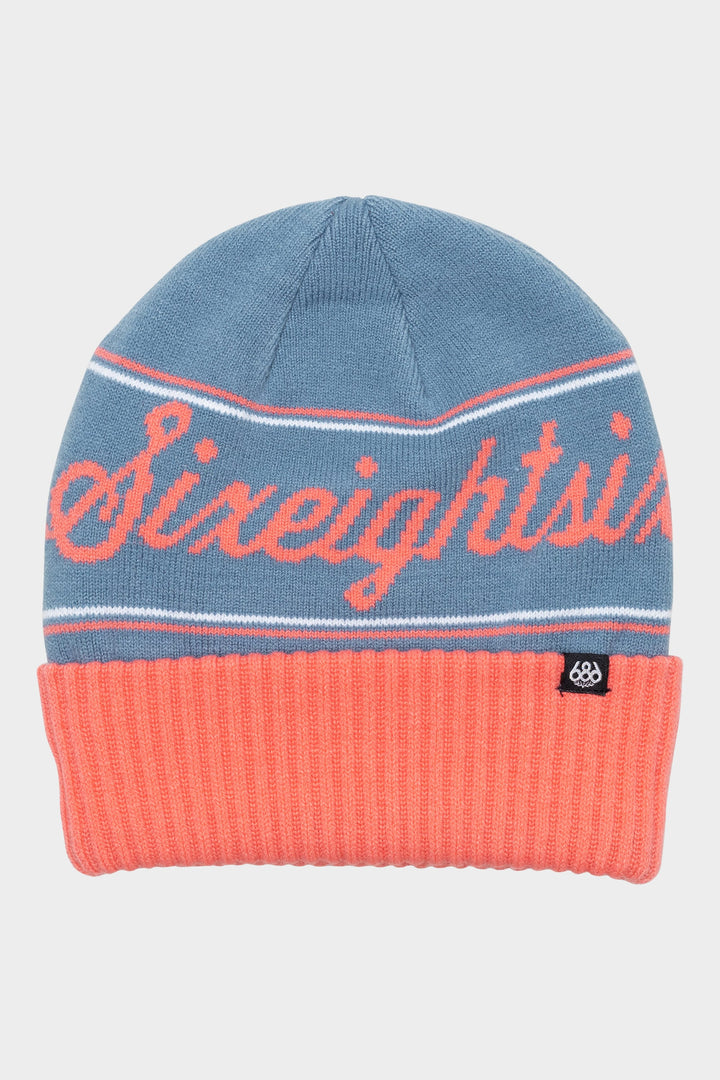 686 Girls' Roll-Up Beanie — STEEL BLUE