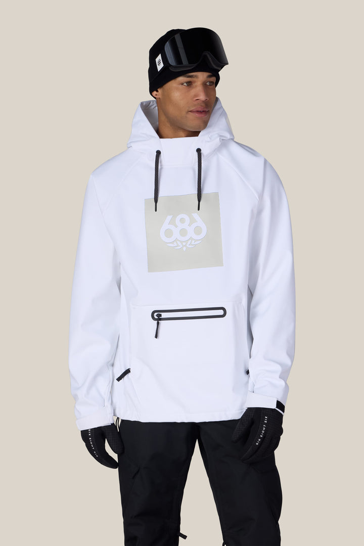 686 Men's Waterproof Hoody — WHITE