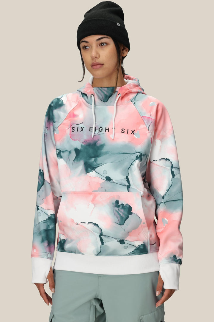 686 Women's Bonded Fleece Pullover Hoody — GERANIUM PINK