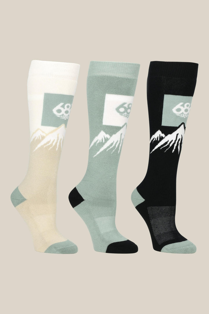 686 Women's Snow Caps Sock (3-Pack) — MULTI