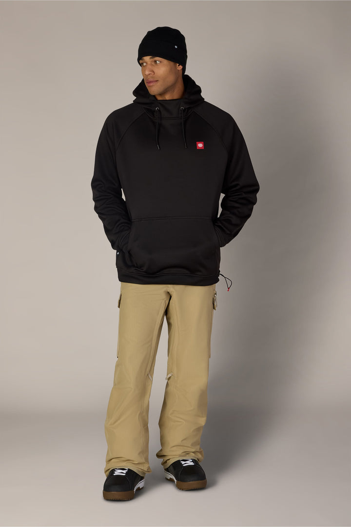686 Men's Bonded Fleece Pullover Hoody — BLACK RED (vista 2)