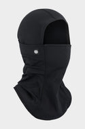 The 686 Alpha Hinged Balaclava by 686 features a sleek, form-fitting design covering the head and neck with only the eyes exposed. Made from soft, lightweight fabric with a subtle logo on the side, it pops against the plain gray background.