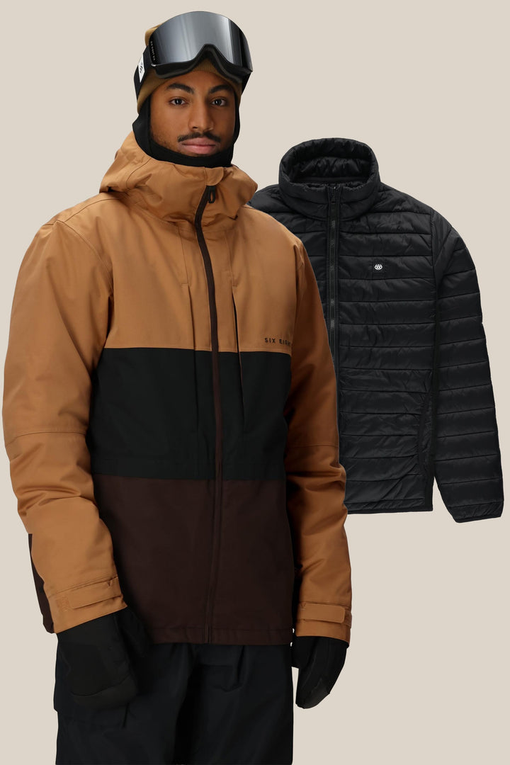 686 Men's Smarty 3-In-1 Form Jacket — CARAMEL COLORBLOCK