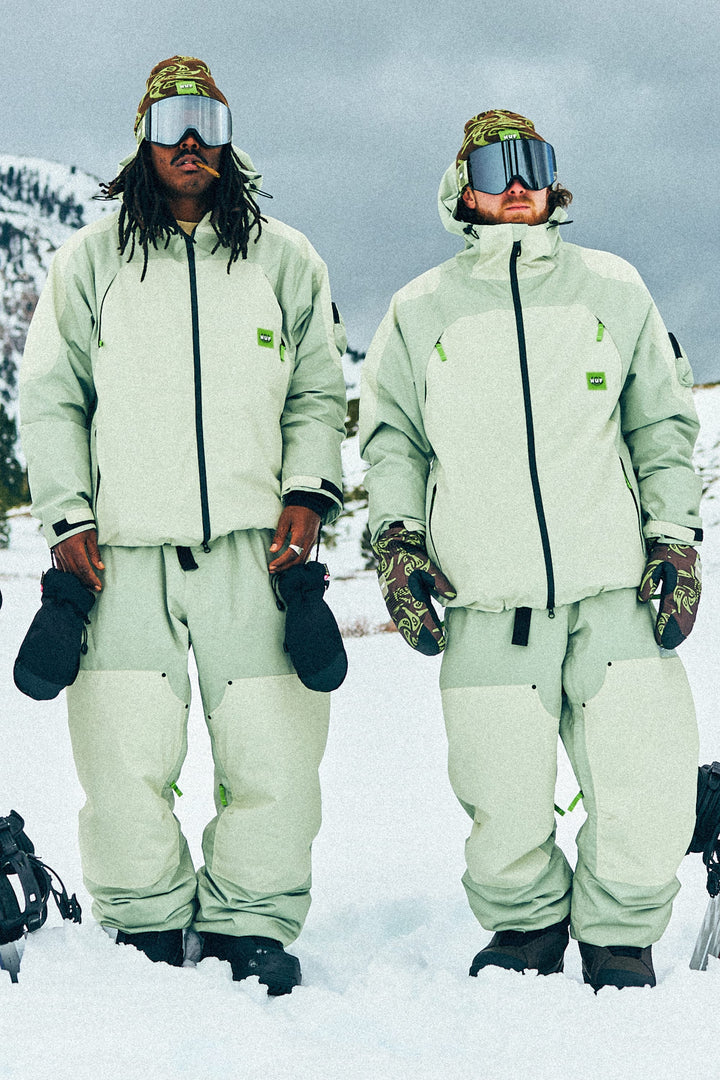 686 Men's HUF Double H Shell Pant — HUF GREEN COLORBLOCK (vista 2)