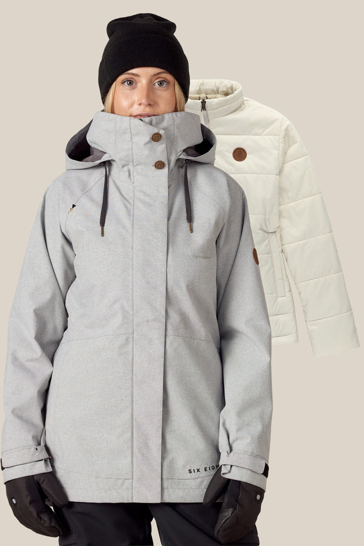 686 Women's Smarty 3-In-1 Spellbound Jacket — LIMESTONE DOBBY
