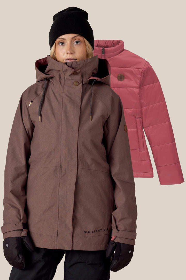 686 Women's Smarty 3-In-1 Spellbound Jacket — PEPPERCORN DOBBY