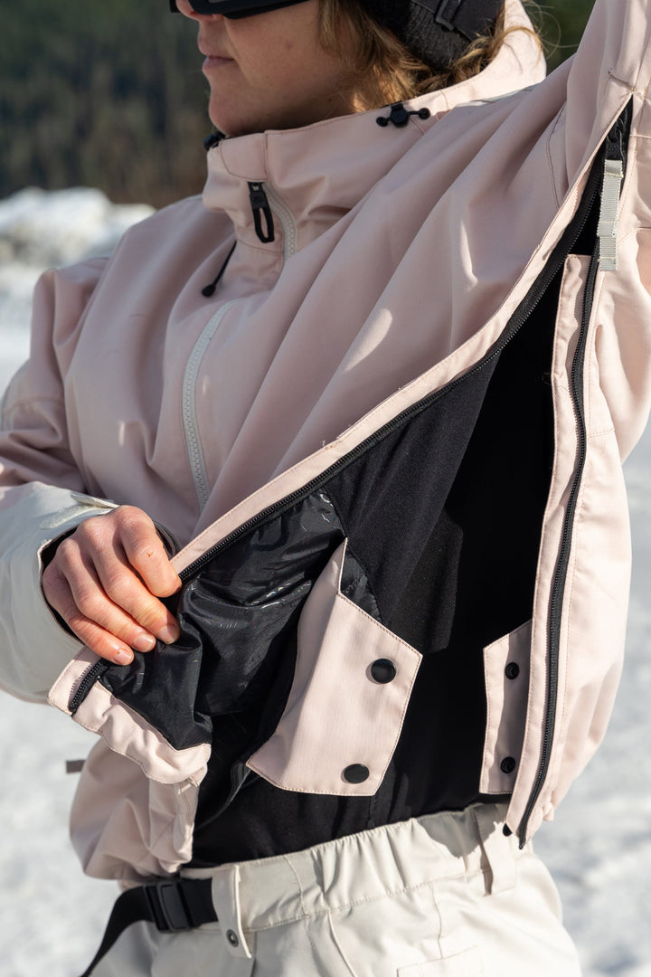 686 Women's Outline Shell Anorak — SMOKEY PINK COLORBLOCK (vista 2)