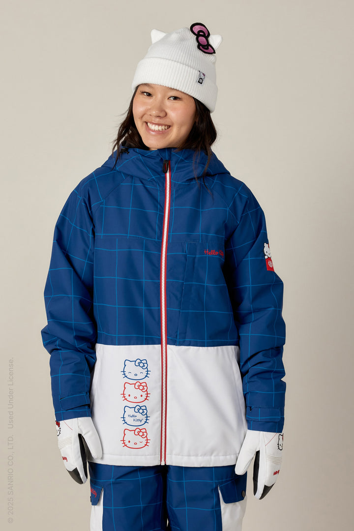 686 Women's Athena Insulated Jacket — HELLO KITTY BLUE GRID COLORBLOCK (vista 2)