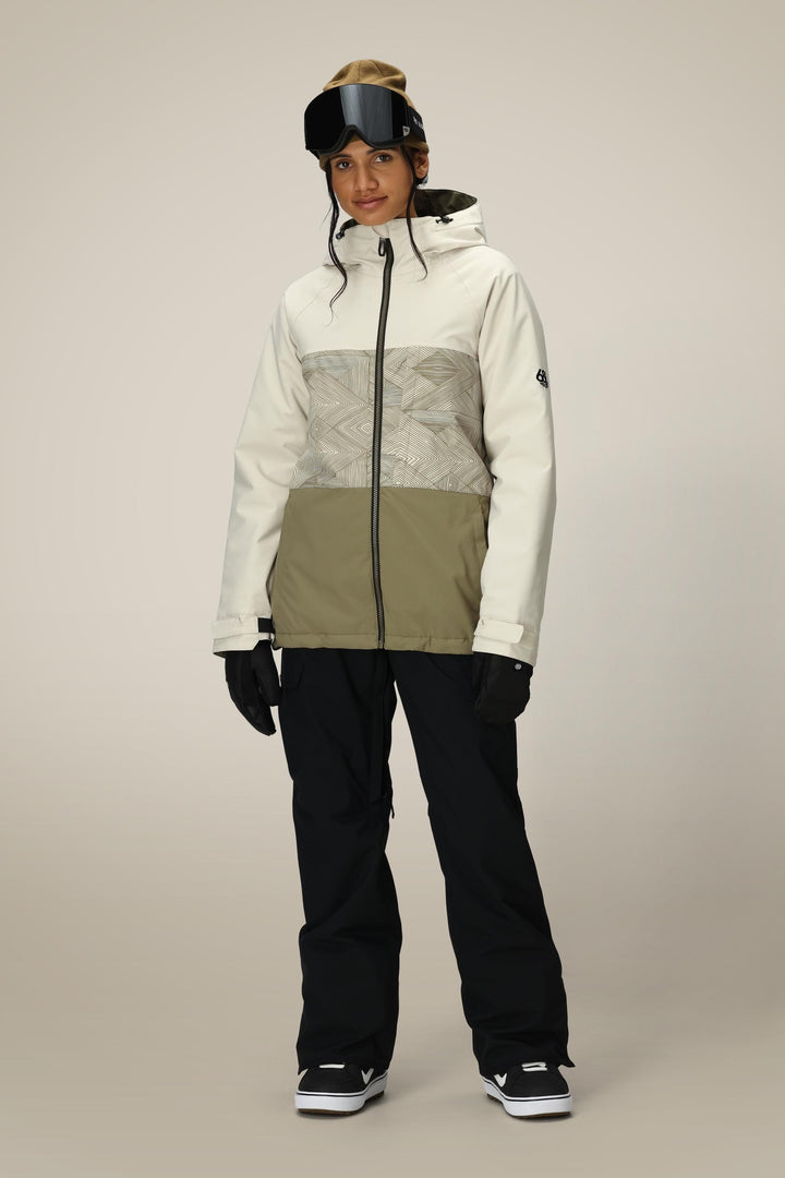 686 Women's Athena Insulated Jacket — LIMESTONE COLORBLOCK (vista 2)