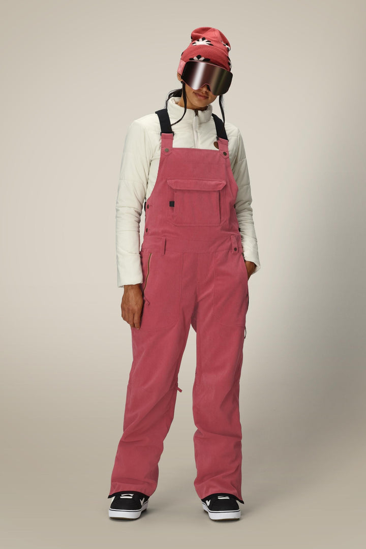 686 Women's Black Magic Insulated Bib — ROSEWOOD CORDUROY
