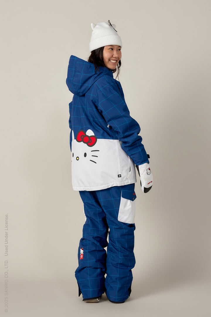 686 Women's Aura Insulated Cargo Pant — HELLO KITTY BLUE GRID COLORBLOCK (vista 2)