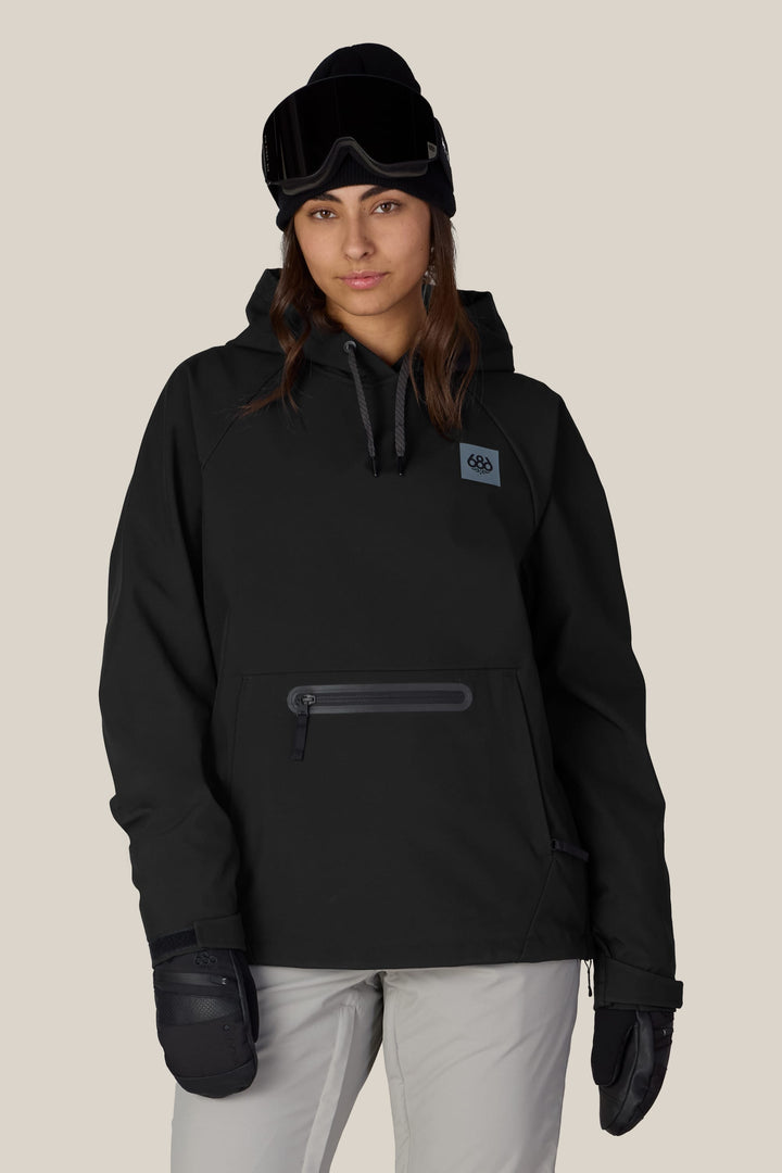 686 Women's Waterproof Hoody — BLACK