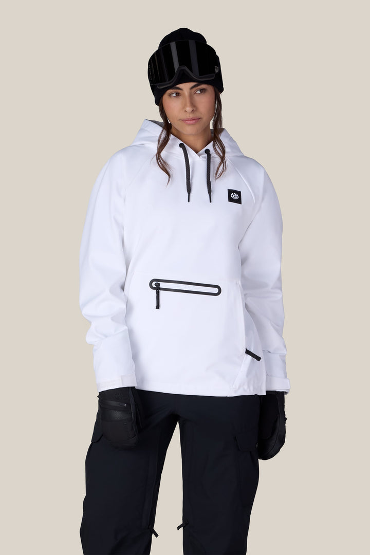 686 Women's Waterproof Hoody — WHITE