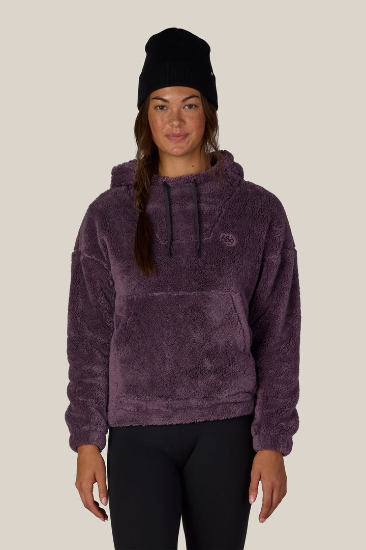686 Women's Sherpa Hoody — BLACK PLUM (vista 2)
