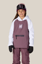 686 Youth Waterproof Hoody - WHITE COLORBLOCK