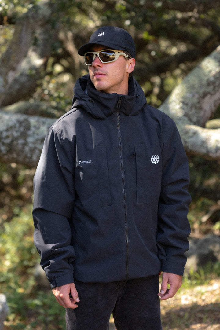 686 Men's WINDSTOPPER® Guideline Insulated Jacket by GORE-TEX® LABS — BLACK (vista 2)