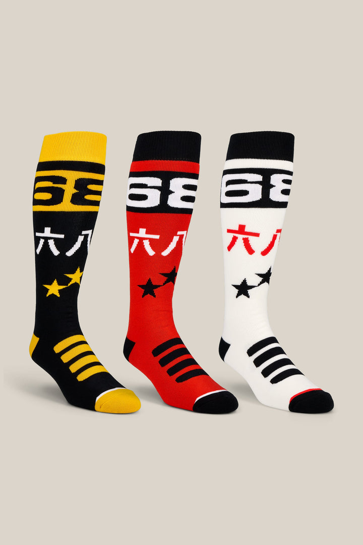 686 Men's Kanji Socks - 3-Pack — ASSORTED