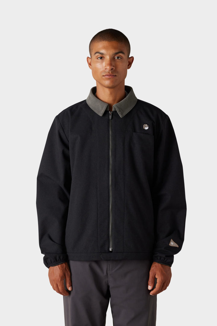 686 x Malbon Men's Caddie Performance Jacket — BLACK (vista 2)